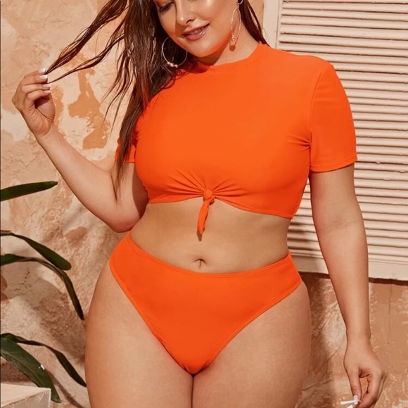 SHEIN Other - Bright Orange Two Piece Bathing Suit